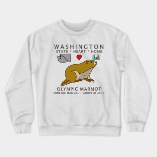 Washington - Olympic Marmot - State, Heart, Home - state symbols Crewneck Sweatshirt